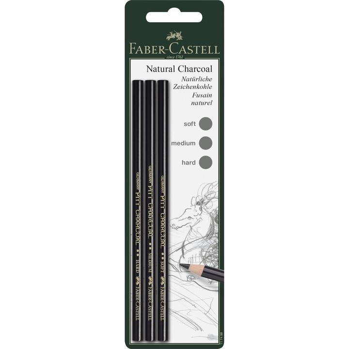 Pitt Natural Charcoal Pencils - set of 3